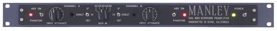 The MANLEY 2-Channel Microphone Preamplifier is available at Hollywood Sound Systems. THE MANLEY 2-CHANNEL MIC PRE is available at Hollywood Sound Systems