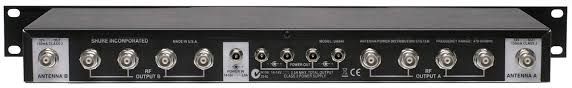 The Shure UA844 UHF Antenna Distribution System is available at Hollywood Sound Systems. The Shure UA844 UHF Active Antenna Splitter and Power Distribution System is at Hollywood Sound Systems.