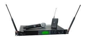 The Shure UR124S Single Wireless Microphone Combo is available at Hollywood Sound Systems.