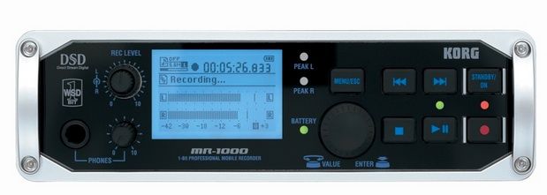 The Korg MR-1000 Portable DSD Recorder is available at Hollywood Sound Systems. Korg MR-1000 Portable DSD Recorder at Hollywood Sound Systems