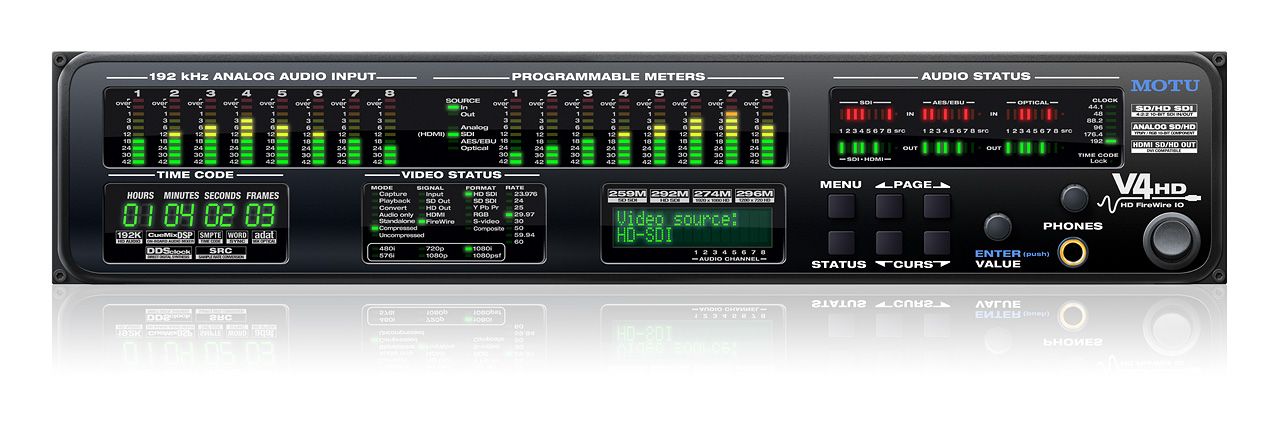 The MOTU V4HD is available at Hollywood Sound Systems. The MOTU V4HD is available at Hollywood Sound Systems.