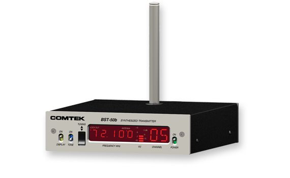 The Comtek BST-50B Synthesized Base Station Transmitter is available at Hollywood Sound Systems. Comtek BST-50B Synthesized Base Station Transmitter at Hollywood Sound Systems