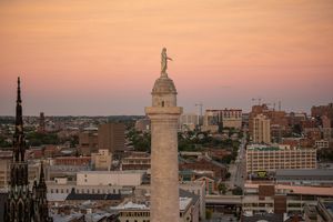 View from topside at sunset