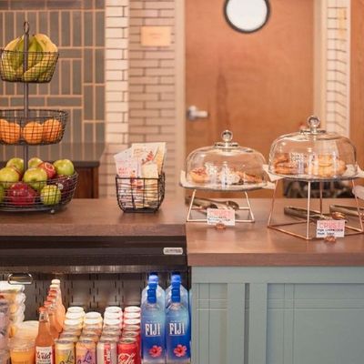 countertop inside cafe at hotel revival