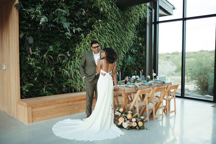 Hill Country Wedding Bride and Groom at Venue