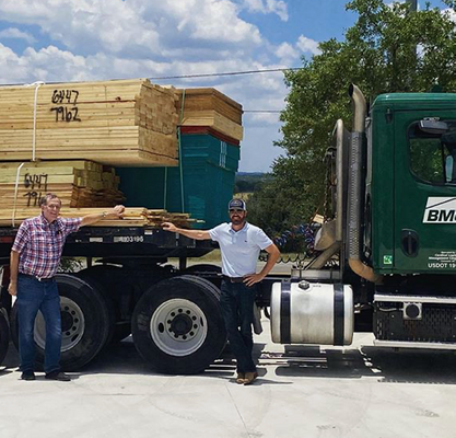 KIRBY WALLS CUSTOM BUILDERS DELIVERING LUMBER TO ZILKER PARK