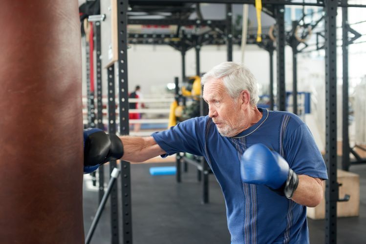 Elderly man boxing Healthy Activity