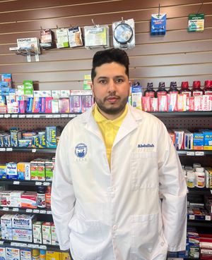 Raja Abdullah in a pharmacy Raja Abdullah
