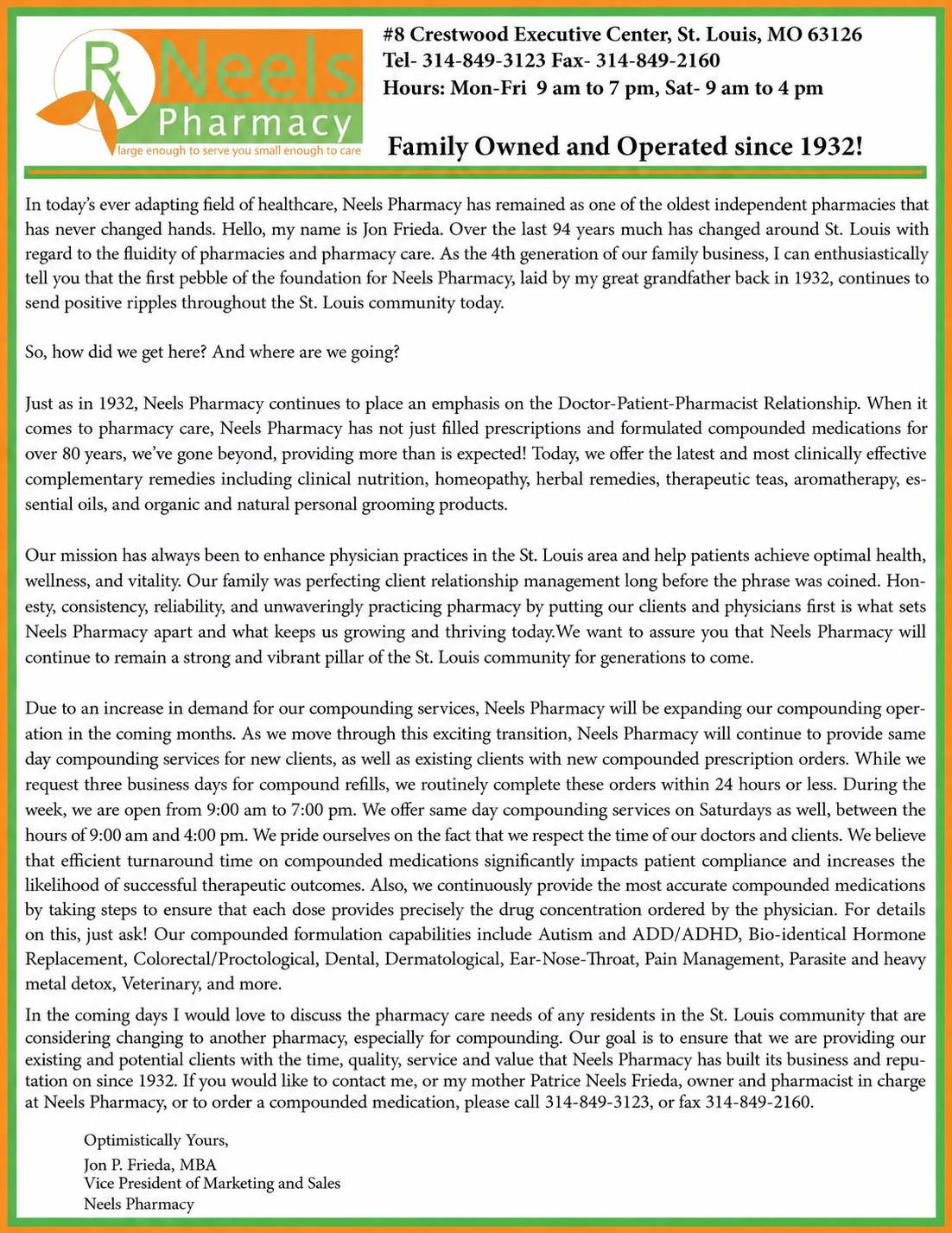 Newsletter Neels Pharmacy
