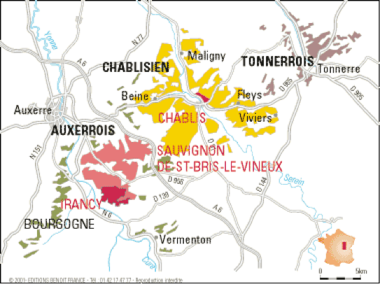 Chablisien and Auxerrois Vineyards in Burgundy