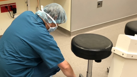 Clean Team Employee Cleaning Medical Facility