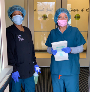 Awesome team members cleaning a medical facility.