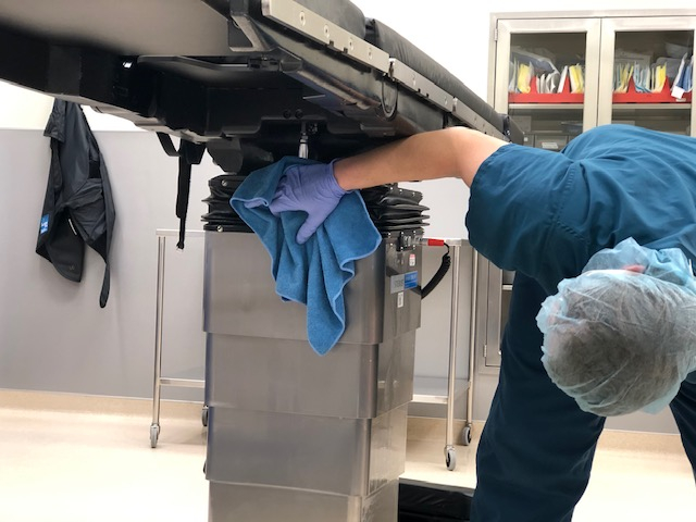 Clean Team Detroit Employee Cleaning Medical Facility 