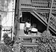 Woman On Porch Smoking