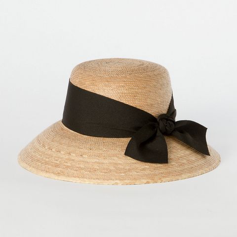 straw hat with ribbon
