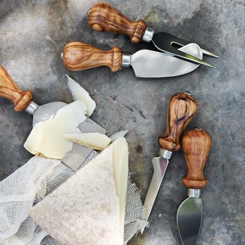 olivewood cheese knives set
