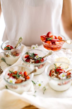 strawberry and almond panna cotta