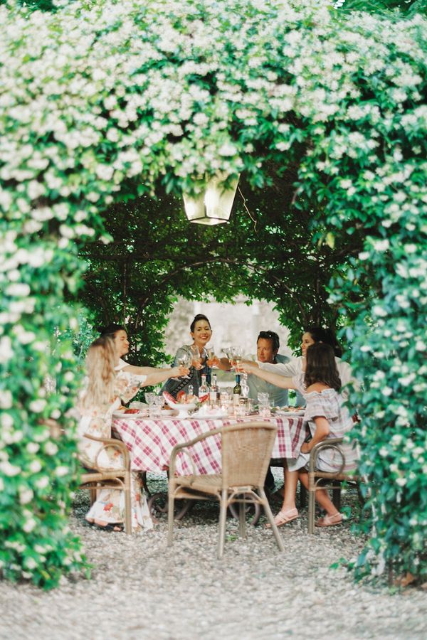 dinner in the gazebo