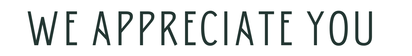 “We Appreciate You” graphic created by Haus of FIDI to thank salon clients in Pensacola for their loyalty, trust, and ongoing support. We Appreciate you