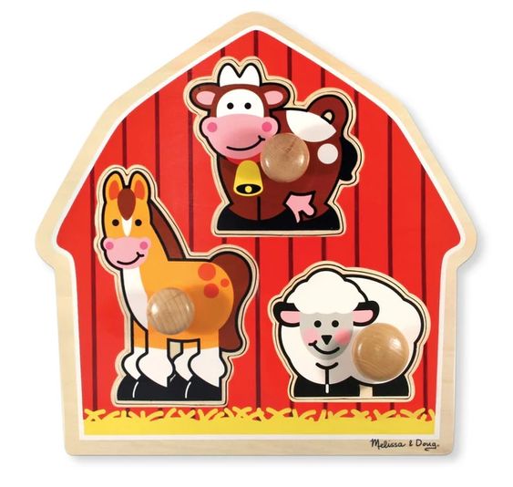 Barnyard Animals Jumbo Knob Puzzle - 3 Pieces