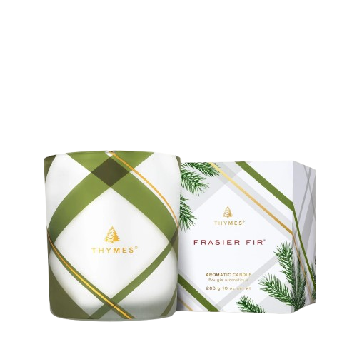 Frosted Plaid Medium Candle