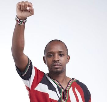 Boniface Mwangi speaking at a public event