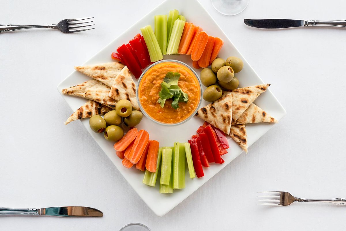 Veggies and Hummus - Menu Photography Menu Photography