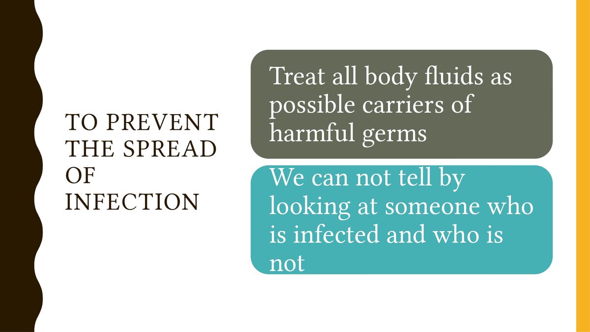 To Prevent The Spread of Infection