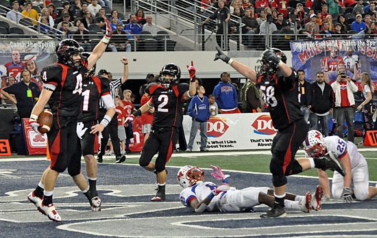 Colin Lagasse begins the celebration following the final touchdown against Midway. last touchdown.jpg