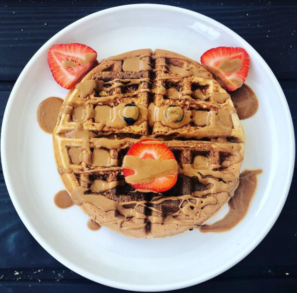 Little piggy waffle with syrup.PNG