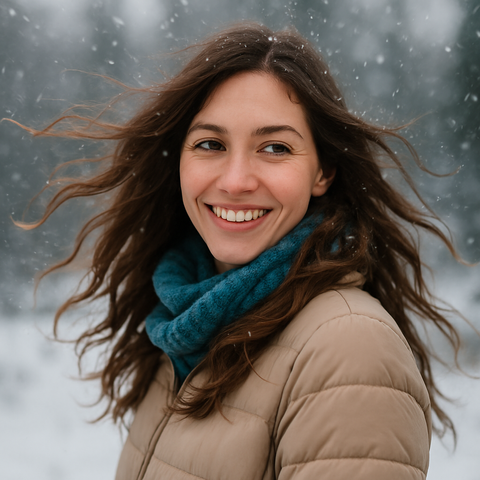 Woman with smooth, hydrated winter-ready hair, showing reduced frizz and dryness during Midwest heating season. Winter Hair Care – Beat Dryness & Frizz