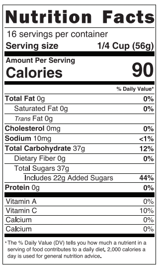 Old Fashioned Nutrition Facts