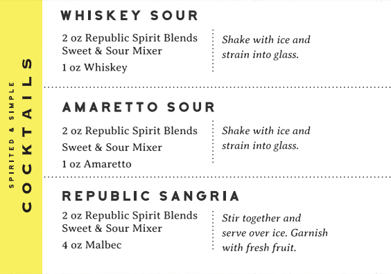 Sweet and Sour Featured Cocktails