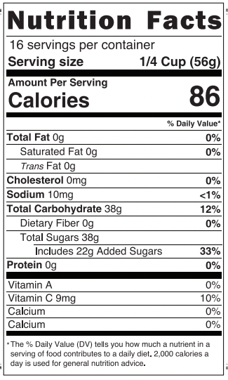 Lavender Lemon Nutrition Facts