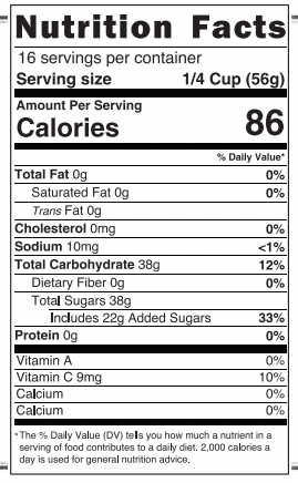 Grapefruit Lime Nutrition Facts