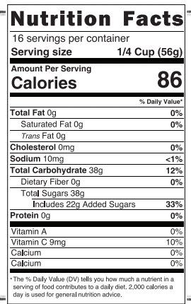 Pineapple Jalapeno Nutrition Facts