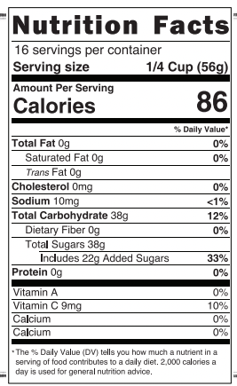 Green Chile Lime Nutrition Facts