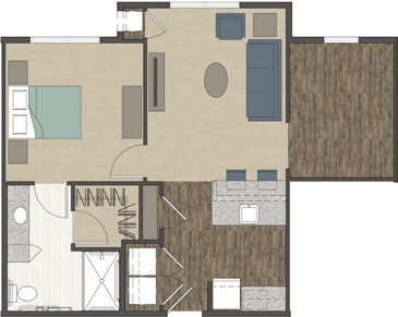 independent living one bedroom floor plan in Tallahassee fl