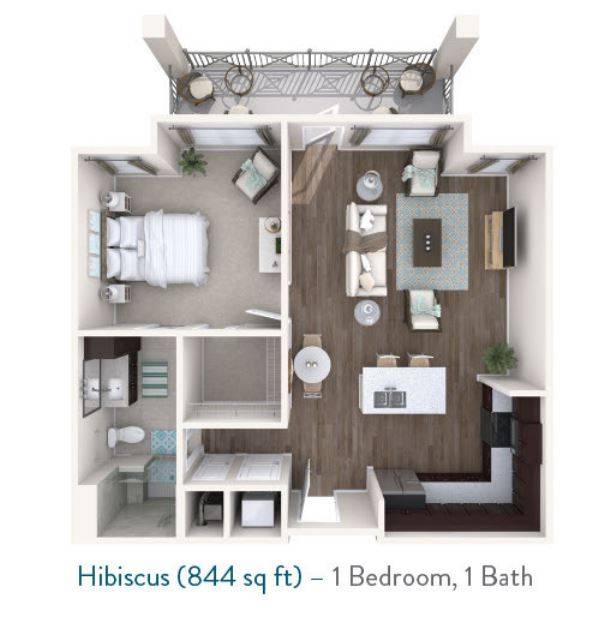 Hibiscus Floor plan for Starling at Nocatee Independent Living in Jacksonville, FL