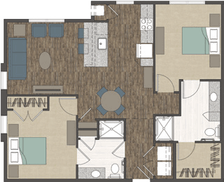 independent living two bedroom floor plan in Tallahassee fl