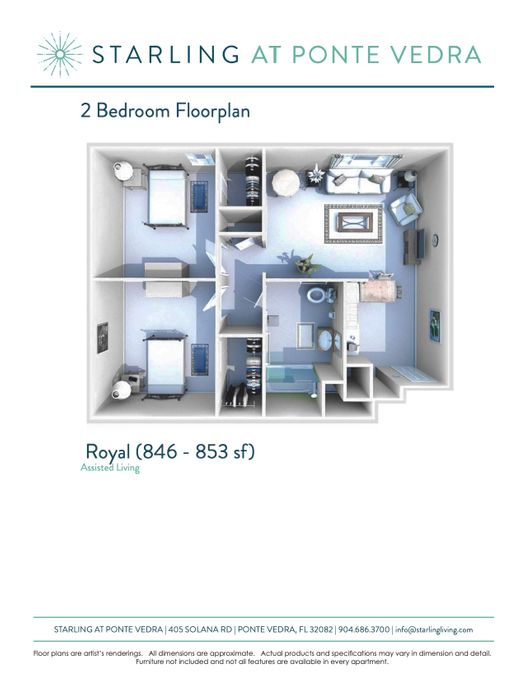 Royal - 2 Bedroom Floorplan - Starting at $7,000
