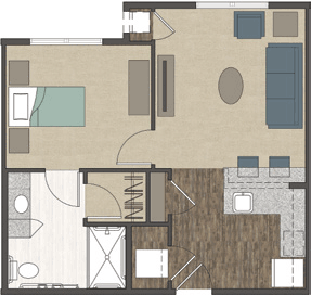 Assisted living one bedroom floor plan in Tallahassee fl