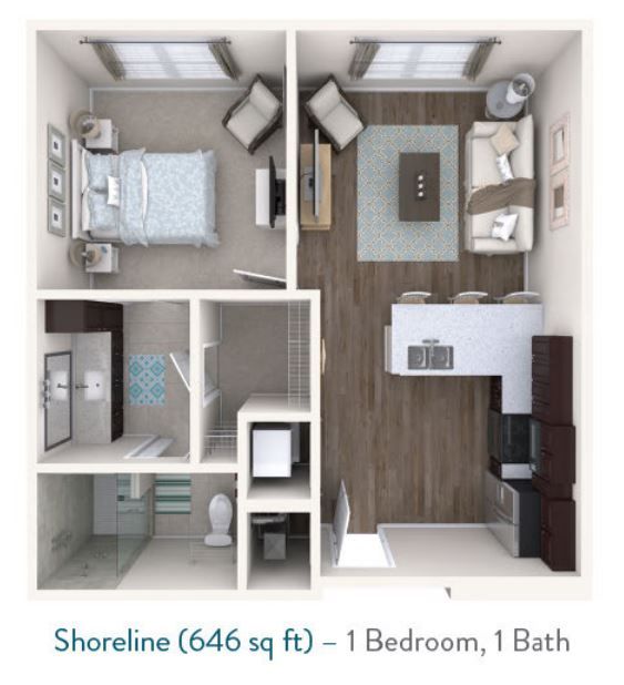 Shoreline Floor plan for Starling at Nocatee Independent Living in Jacksonville, FL