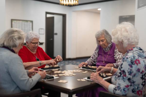 Residents playing a game