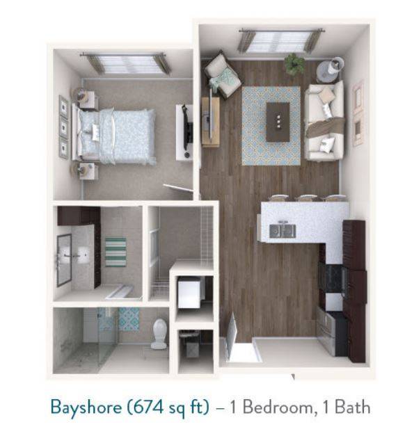 Bayshore Floor plan for Starling at Nocatee Independent Living in Jacksonville, FL