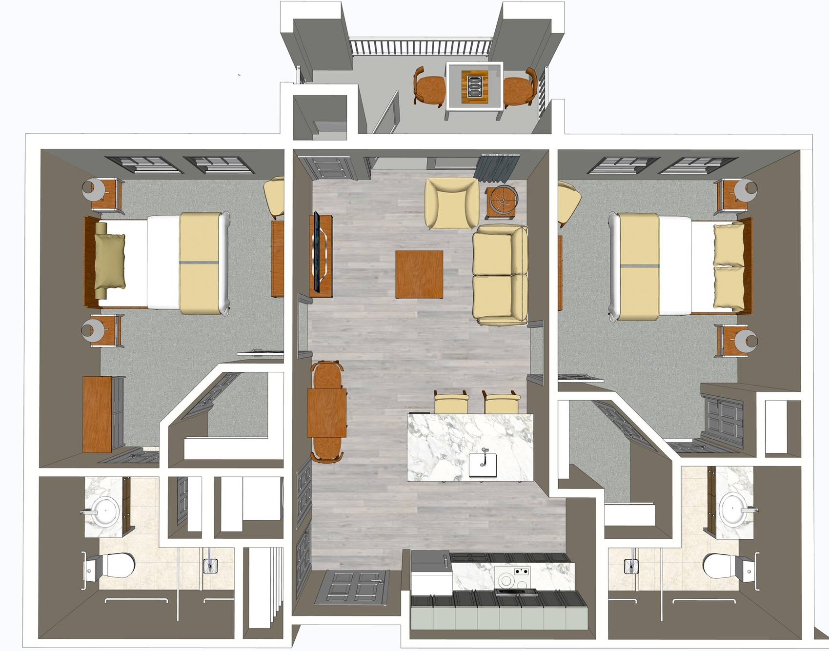 2 bedroom Concierge Living room at the grove at Trelago near maitland