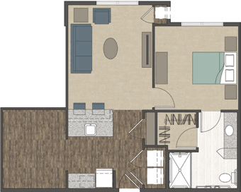 Assisted living one bedroom floor plan in Tallahassee fl