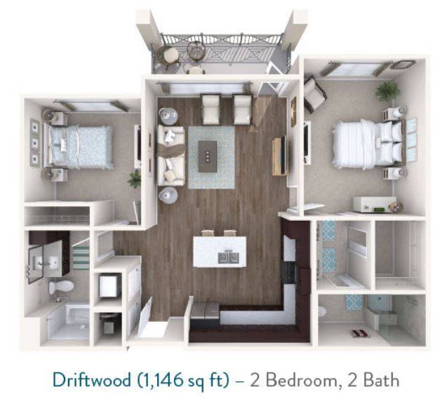 Driftwood Floor plan for Starling at Nocatee Independent Living in Jacksonville, FL