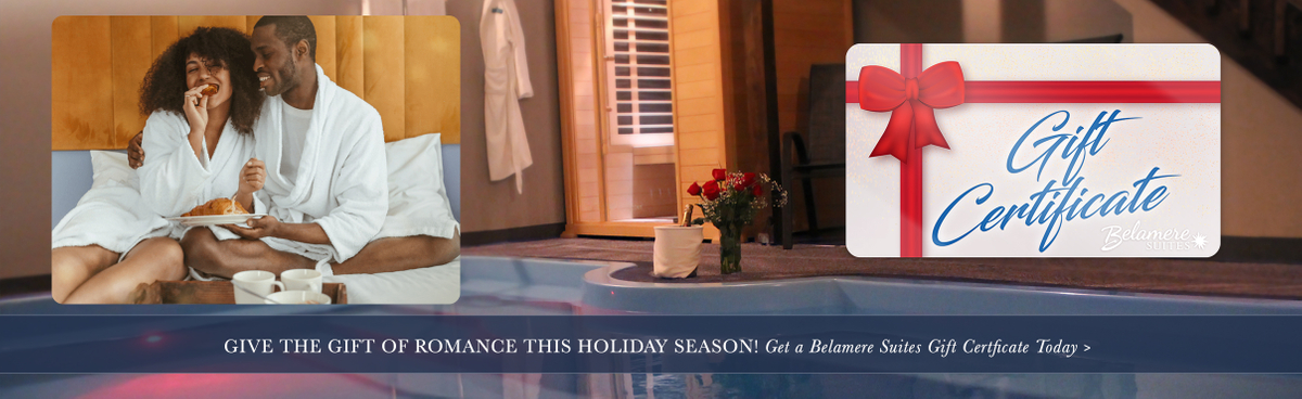 Belamere Suites Gift Certificate for Holiday Season, Romantic Getaway for Couples, Ohio and Georgia