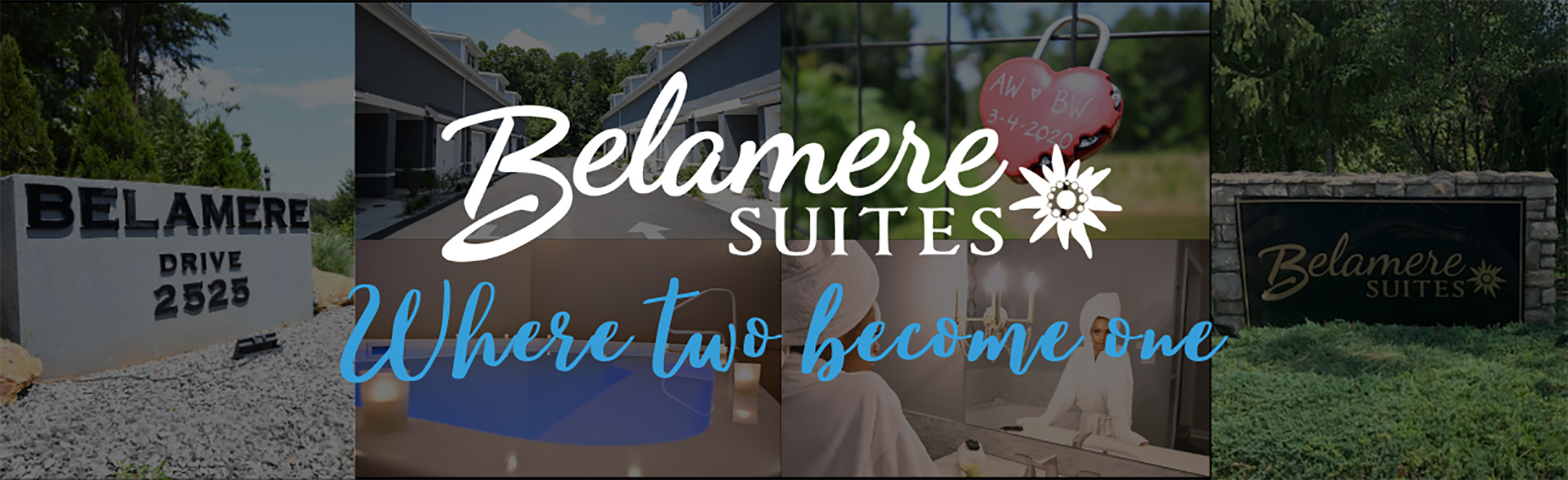Belamere Suites Logo, Private Romantic Couples Getaway, Private Pool and Jacuzzi, Ohio and Georgia